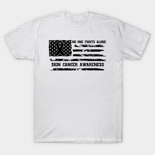No One Fights Alone Skin Cancer Awareness T-Shirt